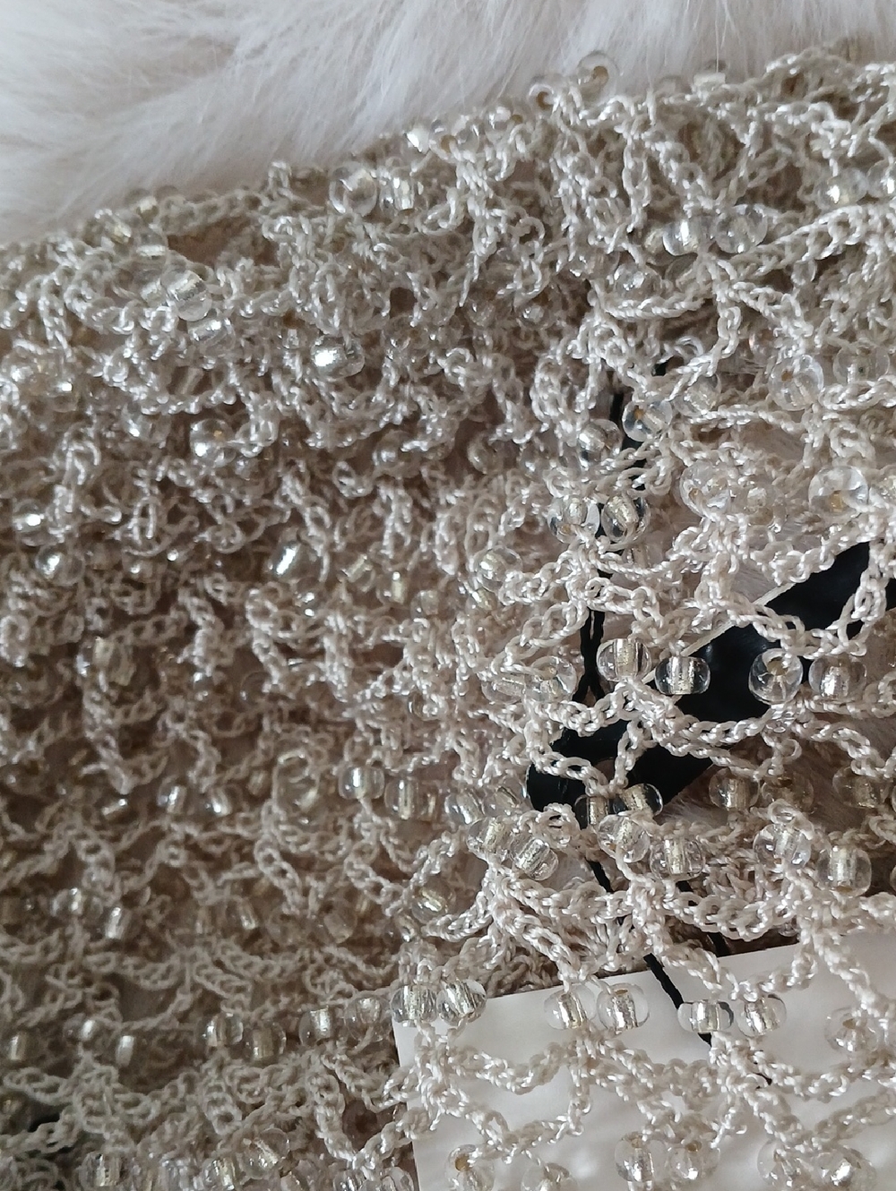 Silver Metallic Knit Hair Net - Women Accessories - Picture 6 of 7